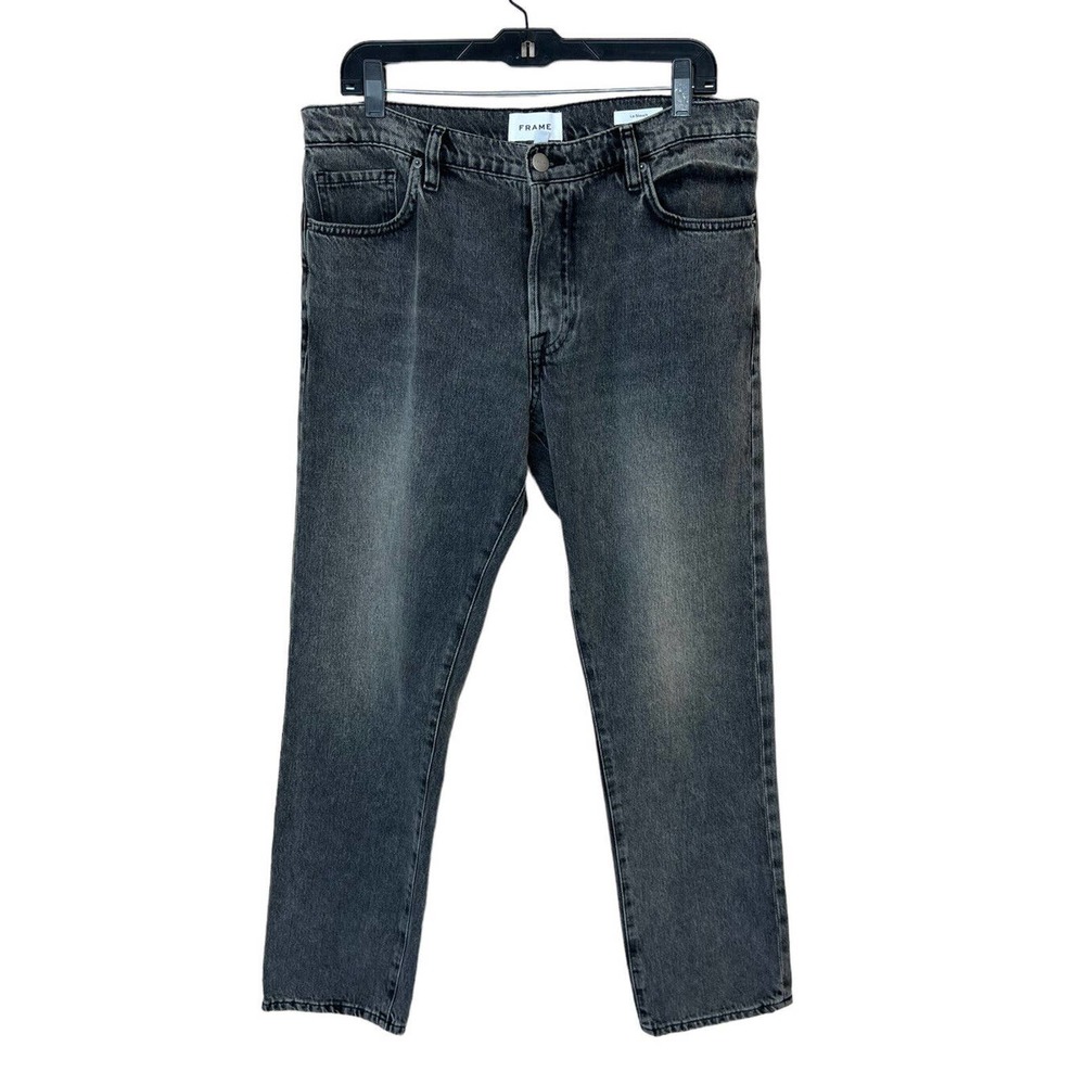 Frame Le Slouch Denim Jeans 29 High Waist Straight Wide Leg Button Fly Dark Gray